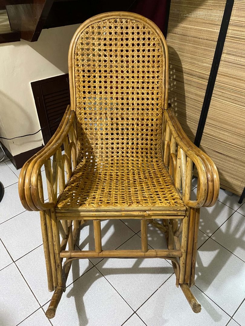 Native Rattan Rocking Chair (Category: Chairs) located in Quezon City. Submitted by nina.preloved2 (Listing ID 1470972053, Image 1). Description: 🌟 Made from natural rattan material 🌟 Can be used indoors or outdoors RFS: decluttering For more info, please feel free to message the seller! We'll be happy to answer your questions :) .