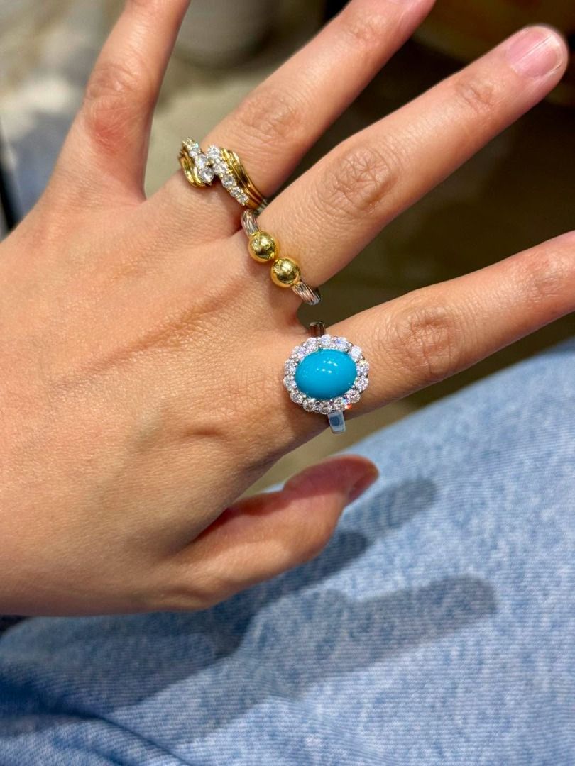 Natural Turquoise in S925 Silver (Category: Rings) located in Baguio. Submitted by asna_taku (Listing ID 1471019236, Image 3). Description: 💙 Natural Turquoise in S925 Silver ✨💍 A gorgeous pop of blue with just the right touch of sparkle! 💎 Timeless, elegant, and a little kikay — perfect for ladies who love unique gemstone jewelry that stands out effortlessly. 🩵 ✨ Natural Turquoise ✨ S925 Silver Setting ✨ Available in sizes 7, 8 & 9 💙 ₱6,480