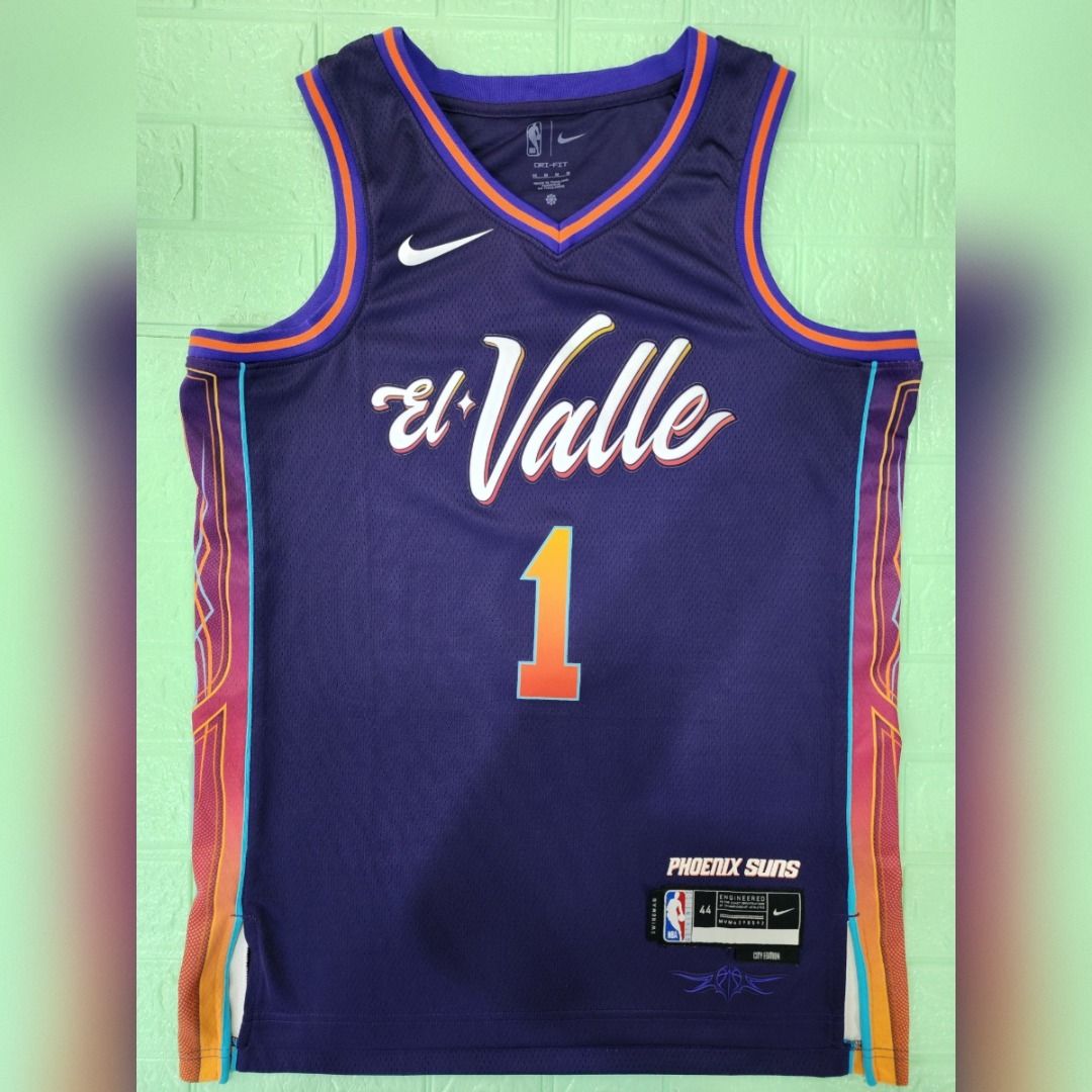 (OG) NBA DEVIN BOOKER PHOENIX SUNS EL VALLE JERSEY SIZE 44 MEDIUM (Category: Activewear) located in Davao. Submitted by stephcurry30_30 (Listing ID 1470984530, Image 1). Description: ✅PRELOVED ✅ORIGINAL ✅RFS: DECLUTERRING, ALREADY HAVE THE AUTHENTIC PLAYER VERSION DM FOR ADDITIONAL PHOTOS AND ACTUAL DIMS.