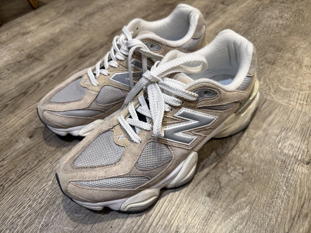 New Balance 9060 Beige Grey (Category: Sneakers) located in Taguig. Submitted by hubert_go (Listing ID 1470964730, Image 3). Description: - Brand/Model: New Balance 9060 - Colorway: Chic beige and grey - Design: Chunky midsole with premium mesh and suede overlays, plus silver 'N' branding and white laces - Condition: Worn a few times, soles and uppers are still extremely clean - Perfect for daily wear and elevating any streetwear fit - size 7.5M 