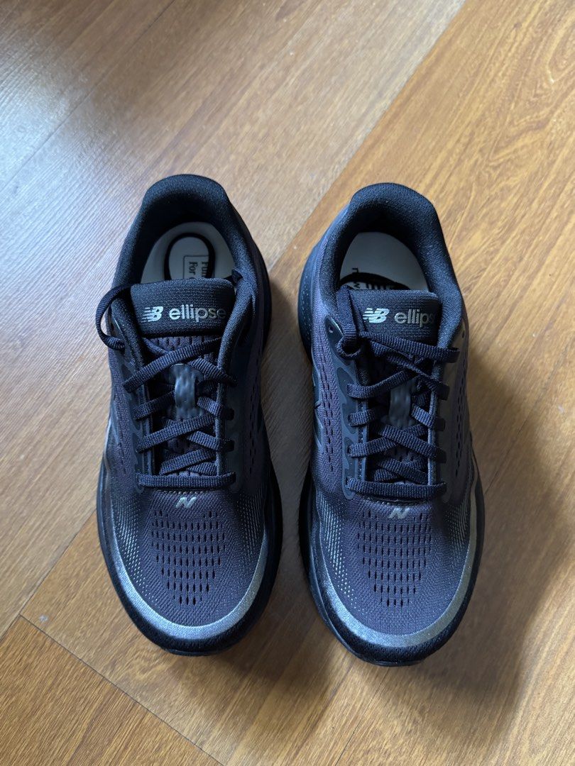 New Balance Ellipse Black Sneakers (Category: Sneakers) located in Quezon City. Submitted by jingjing93 (Listing ID 1470969621, Image 1). Description: - Brand: New Balance - Model: Ellipse Fresh Foam - Color: All Black - Size: US Women 6.5 / US Men 5 / UK 4.5 / EU 37 (23.5 cm) - Condition: like new once used - Features: Sleek athletic design, textured mesh upper, trendy chunky sole - bought in taiwan april 2026 - NO BOX.