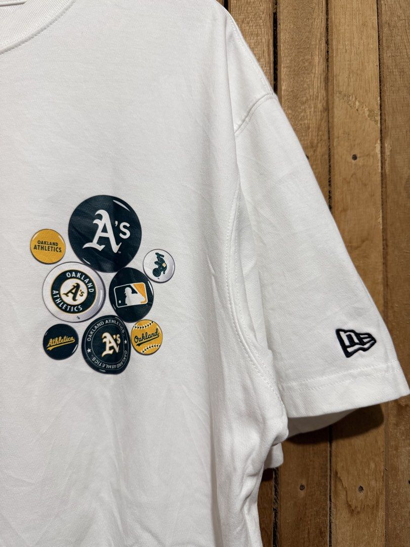 New Era Oakland Athletics Tee (Category: Tshirts & Polo Shirts ) located in Maramag. Submitted by ghab82885 (Listing ID 1470996580, Image 2). Description: New Era Oakland Athletics Tee Excellent condition No issue Size XXL W24” x L30.5” 350 only.