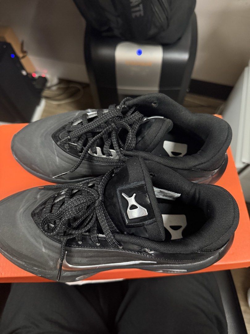 Nike Basketball Shoes (Category: Sneakers) located in Manila. Submitted by rubyannlucy (Listing ID 1470954462, Image 2). Description: Nike A’Ja Wilson Basketball Shoes for Womens - Colorway: Black and Chrome with metallic silver swoosh - Size: US 7 / UK 4.5 / EUR 38 - Condition: Preloved; in prestine condition - Details: Signature Aja Wilson.