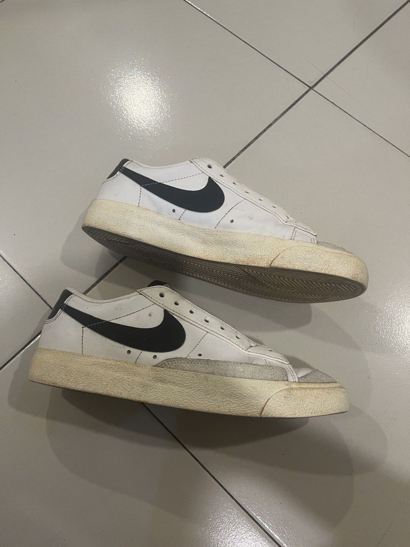 Nike Blazer Low '77 Vintage White Black (Category: Sneakers) located in Makati City. Submitted by claui04 (Listing ID 1471001522, Image 2). Description: - Brand/Model: Nike Blazer Low '77 Vintage - Colorway: White and Black with grey suede toe overlay - Size: US 8 / UK 5.5 / EUR 39 - Condition: Regular use with natural sole yellowing and overall wear - Style: Retro low-top with iconic exposed foam tongue - Perfect as a stylish and comfortable dai