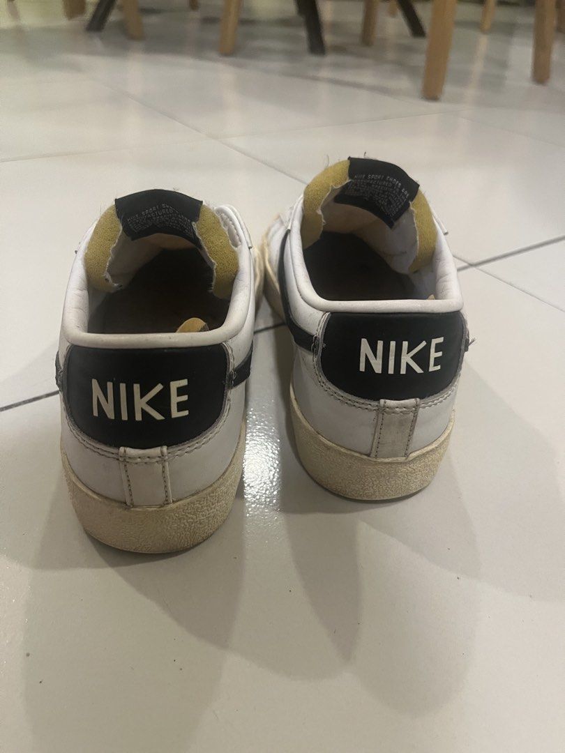 Nike Blazer Low '77 Vintage White Black (Category: Sneakers) located in Makati City. Submitted by claui04 (Listing ID 1471001522, Image 3). Description: - Brand/Model: Nike Blazer Low '77 Vintage - Colorway: White and Black with grey suede toe overlay - Size: US 8 / UK 5.5 / EUR 39 - Condition: Regular use with natural sole yellowing and overall wear - Style: Retro low-top with iconic exposed foam tongue - Perfect as a stylish and comfortable dai