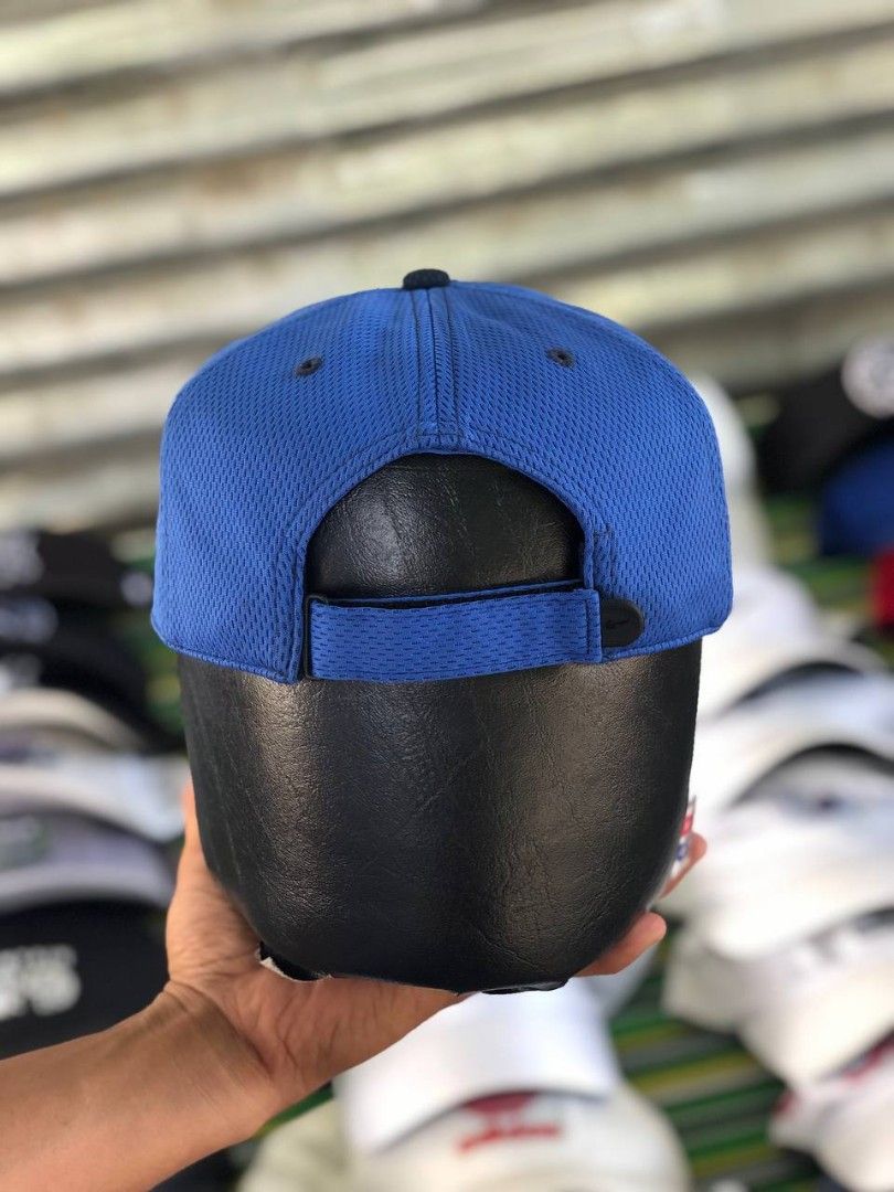 Nike Blue Mesh Cap with Just Do It Detailing (Category: Caps & Hats) located in Manila. Submitted by jowiegarci63146 (Listing ID 1470957913, Image 3). Description: - Color: Bright blue - Material: 100% breathable mesh polyester - Design: White embroidered Nike swoosh on the front - Details: 'JUST DO IT.' printed on the inner brim - Fit: Adjustable strap at the back (One Size Fits All) - Condition: Clean panels, ready to wear.