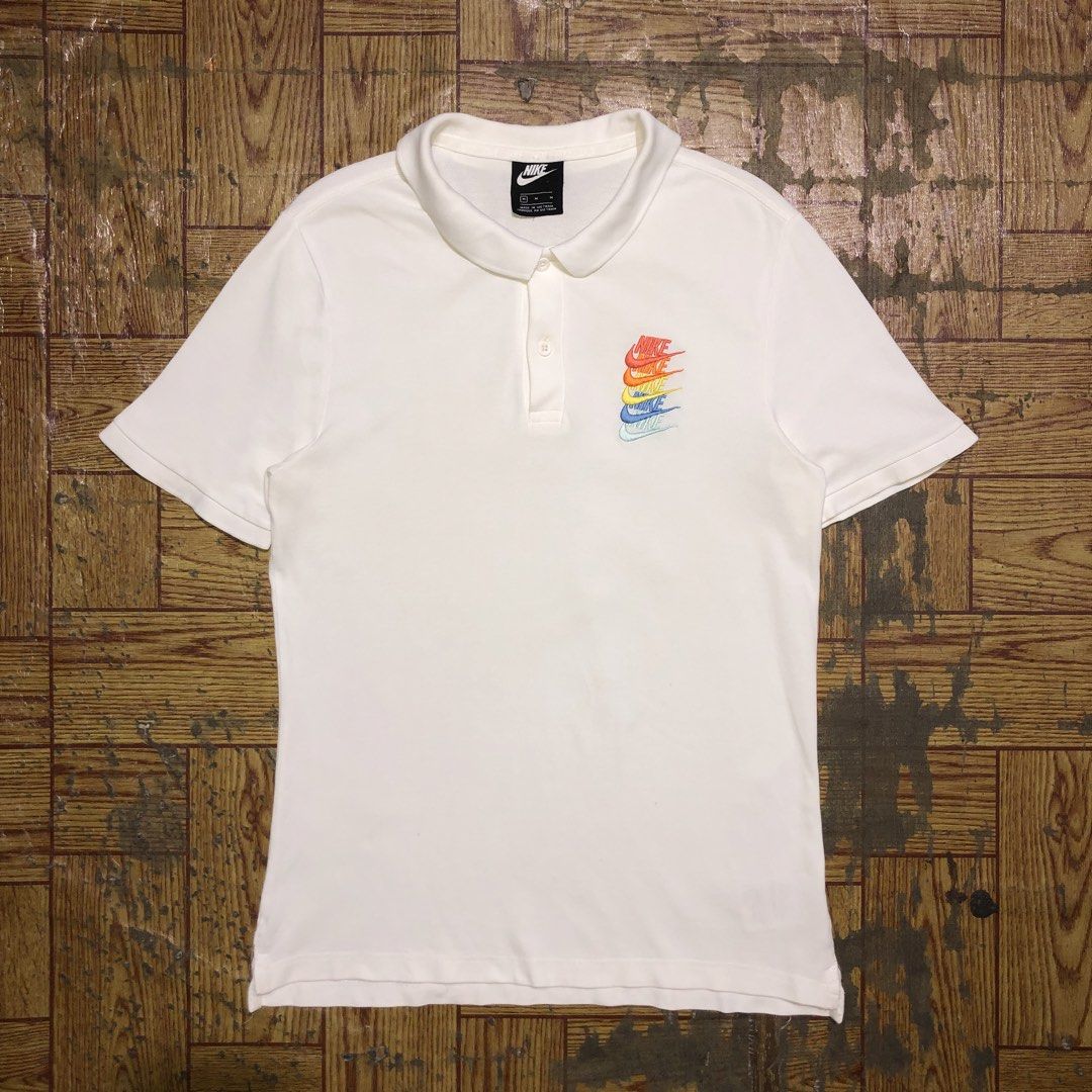 NIKE MULTI LOGO RAINBOW GRADIENT POLO SHIRT (Category: Tshirts & Polo Shirts ) located in Dasmarinas. Submitted by cornyxmessy (Listing ID 1470993927, Image 1). Description: width - 19 length - 27/28.