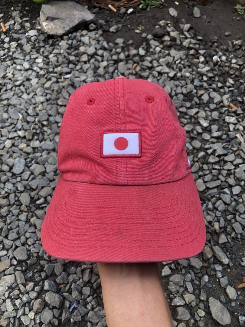 Nike SB Heritage86 Japan Flag Red Dad Hat (Category: Caps & Hats) located in San Pablo. Submitted by jilescalla (Listing ID 1470982949, Image 1). Description: - Brand: Nike SB - Style: Heritage86 adjustable cap - Color: Red with black inner sweatband - Details: Stitched Japan flag patch on front, white Nike SB embroidery on the side - Material: 100% cotton body and bill - Closure: Adjustable strapback with metal clasp - Size: Standard adjustable 