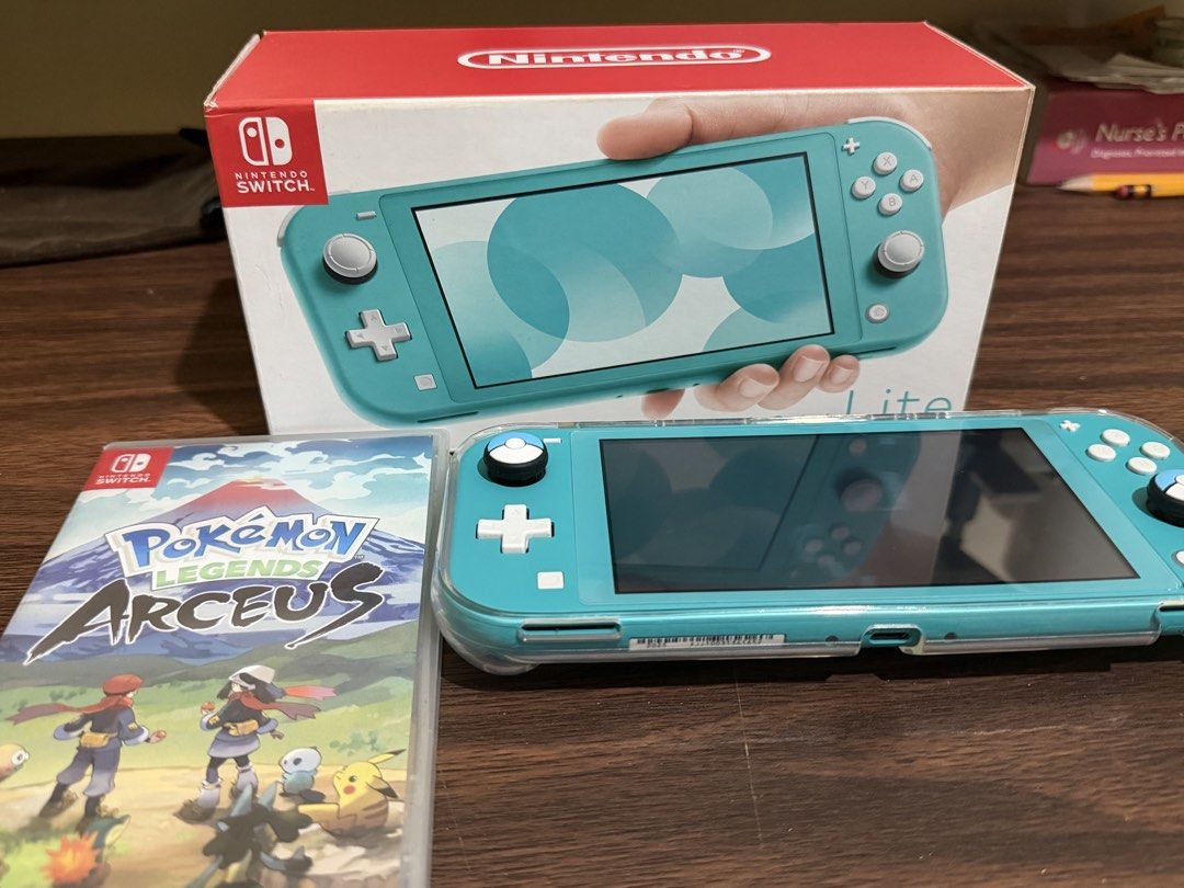 nintendo switch lite (Category: Nintendo) located in Manila. Submitted by 4ssera (Listing ID 1471073121, Image 1). Description: nintendo switch lite (turquoise) - not jb - 32gb internal memory - lady-owned - 2025 model - no stick drifts - no issues with dpad, abxy buttons, shoulder buttons - no yellowing with joysticks - price (firm) inclusions: - pokemon arceus (7500 if included) - transparent case - pokeball joystick covers - complete box + cha