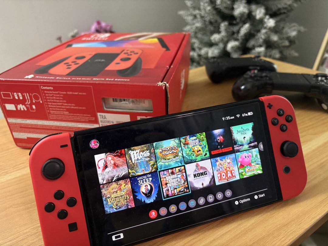 Nintendo Switch OLED Mario Edition (modded) - 512GB (Category: Nintendo) located in Manila. Submitted by jasperestrada (Listing ID 1470965972, Image 1). Description: 🔍 Inclusions: - Nintendo Switch OLED with used box - Original Joycons - Charger, Grip, Dock - tempered glass - installed - 2 Linyuvo Controllers - 512GB microsd - Jailbroken Firmware 22.5.0 | AMS 1.11.2 (dual boot, FPS locker, sysclock, cheats, themes, chiaki, master volume) with 89