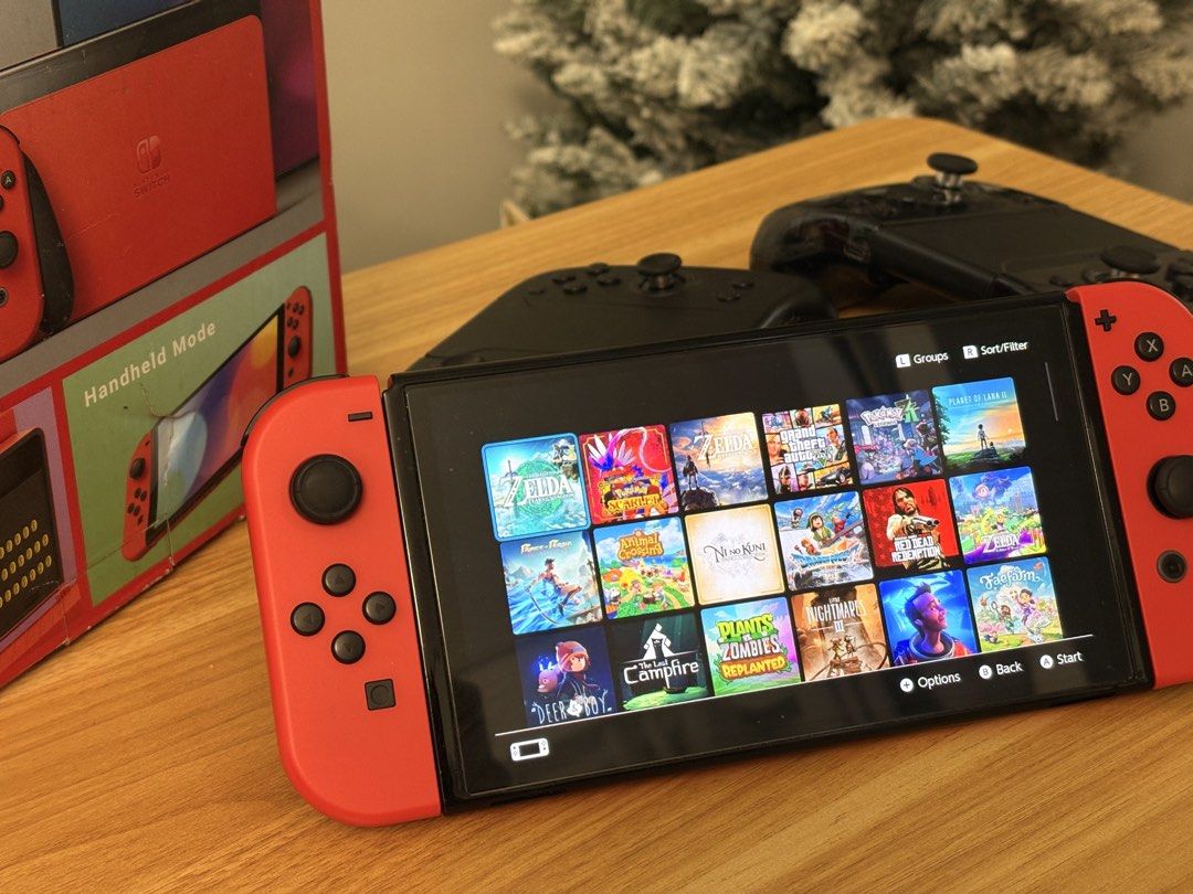 Nintendo Switch OLED Mario Edition (modded) - 512GB (Category: Nintendo) located in Manila. Submitted by jasperestrada (Listing ID 1470965972, Image 3). Description: 🔍 Inclusions: - Nintendo Switch OLED with used box - Original Joycons - Charger, Grip, Dock - tempered glass - installed - 2 Linyuvo Controllers - 512GB microsd - Jailbroken Firmware 22.5.0 | AMS 1.11.2 (dual boot, FPS locker, sysclock, cheats, themes, chiaki, master volume) with 89
