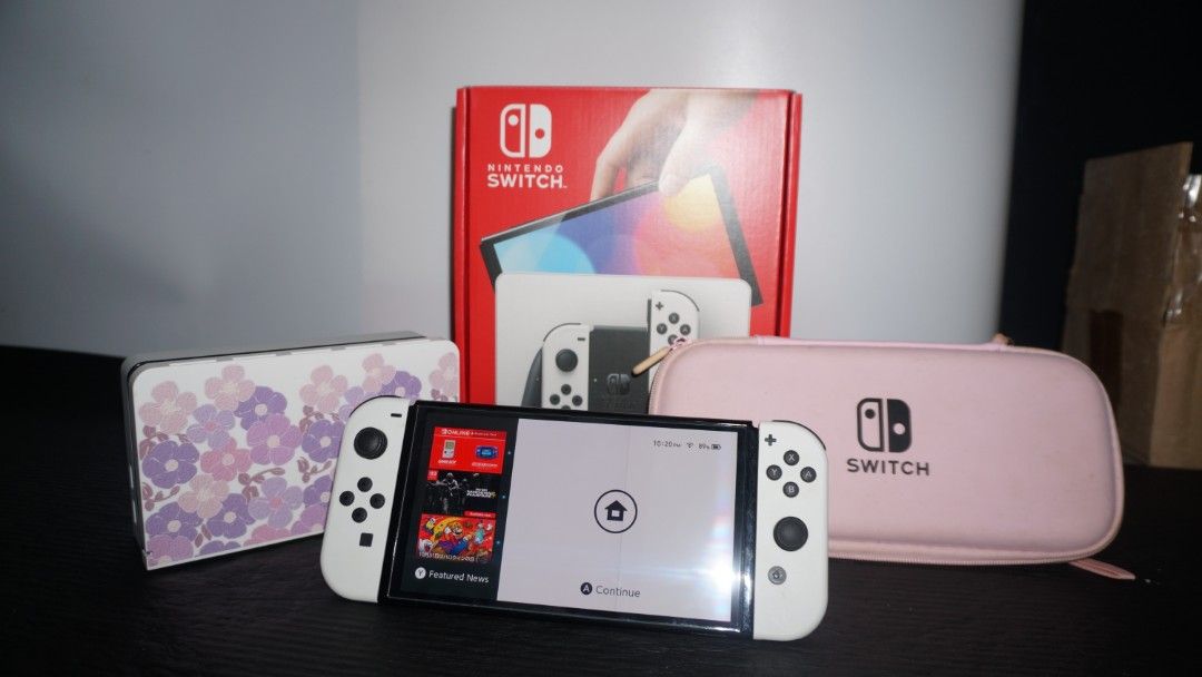 Nintendo Switch Oled White (Category: Nintendo) located in Manila. Submitted by shutter.clicker (Listing ID 1470990201, Image 1). Description: *** LAST PRICE POSTED❗❗❗ Lady owned NO MEMORY CARD INCLUDED FREE GAME: ANIMAL CROSSING NEW HORIZONS MOP: Gcash, Bank transfer para hindi hassle magdala ng cash Issue: White joycon(L) ghost touch yung L button can be remapped in the settings Inclusions: Box Switch OLED tempered installed Charger, HDMI cable