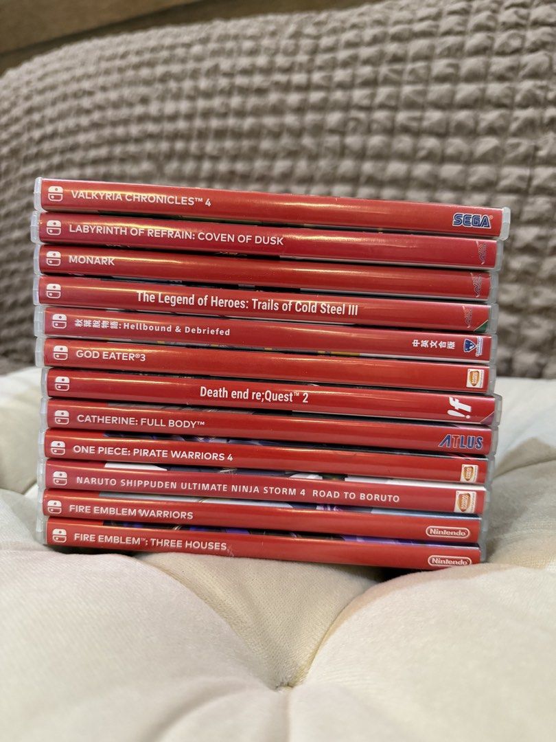 Nintendo Switch Physical Game Cartridges Assorted Titles (Category: Nintendo) located in Manila. Submitted by daraxxii (Listing ID 1471044051, Image 1). Description: 🎮 NINTENDO SWITCH GAMES FOR SALE 🎮 📌 Second-hand games, all prices in PHP 1. Fire Emblem: Three Houses — ₱2,000 2. Fire Emblem Warriors — ₱1,000 3. Naruto Shippuden: Ultimate Ninja Storm 4 Road to Boruto — ₱1,250 4. One Piece: Pirate Warriors 4 — ₱1,250 5. Catherine: Full Body — ₱