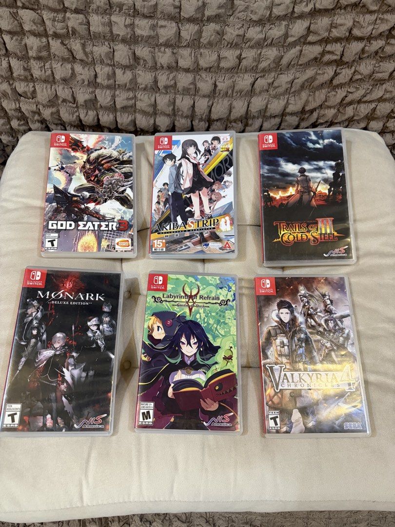 Nintendo Switch Physical Game Cartridges Assorted Titles (Category: Nintendo) located in Manila. Submitted by daraxxii (Listing ID 1471044051, Image 3). Description: 🎮 NINTENDO SWITCH GAMES FOR SALE 🎮 📌 Second-hand games, all prices in PHP 1. Fire Emblem: Three Houses — ₱2,000 2. Fire Emblem Warriors — ₱1,000 3. Naruto Shippuden: Ultimate Ninja Storm 4 Road to Boruto — ₱1,250 4. One Piece: Pirate Warriors 4 — ₱1,250 5. Catherine: Full Body — ₱
