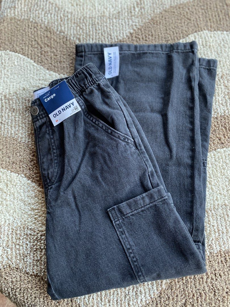 Old Navy Cargo pants for Kids size8 (Category: Babies & Kids Fashion) located in Batangas. Submitted by lux_kimmy (Listing ID 1471045850, Image 3). Description: - Brand: Old Navy - Item: High-Rise Cargo Pants for Kids - Size: 8 (Medium) - Color: Washed Dark Gray / Black Denim - Condition: Brand new with tags (BNWT) - Features: Comfortable elastic waistband, multiple utility cargo pockets, trendy relaxed fit.