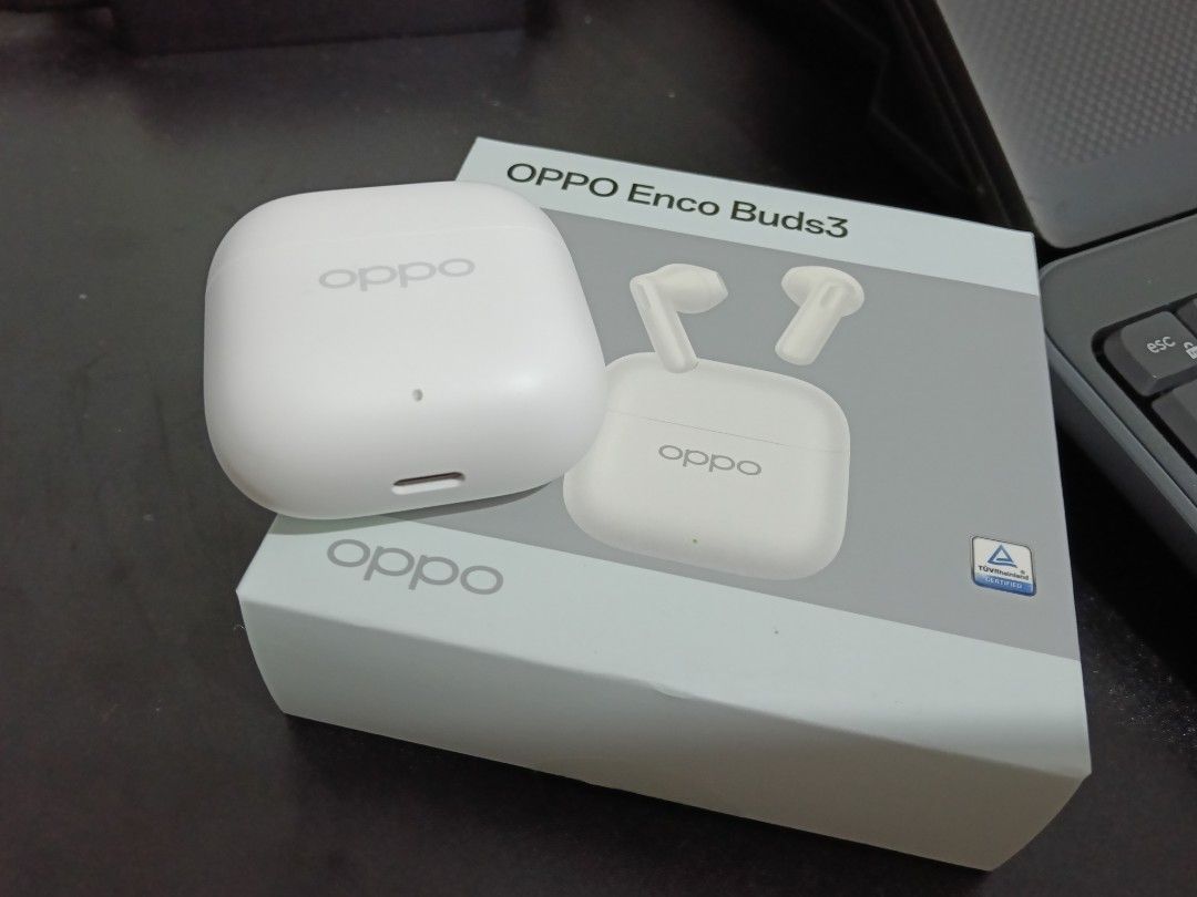 OPPO Enco Buds3 (Category: Earphones) located in Santa Maria. Submitted by styles_p1 (Listing ID 1471054005, Image 2). Description: Oppo Enco Buds3 99% condition, slightly used complete wireless headset, charging case, box & manual rfs: cash, excess buds dop: sep 2026 loc is santa maria, bulacan (i'm ok with meet-ups for nearby areas only, and depends on my availability) .