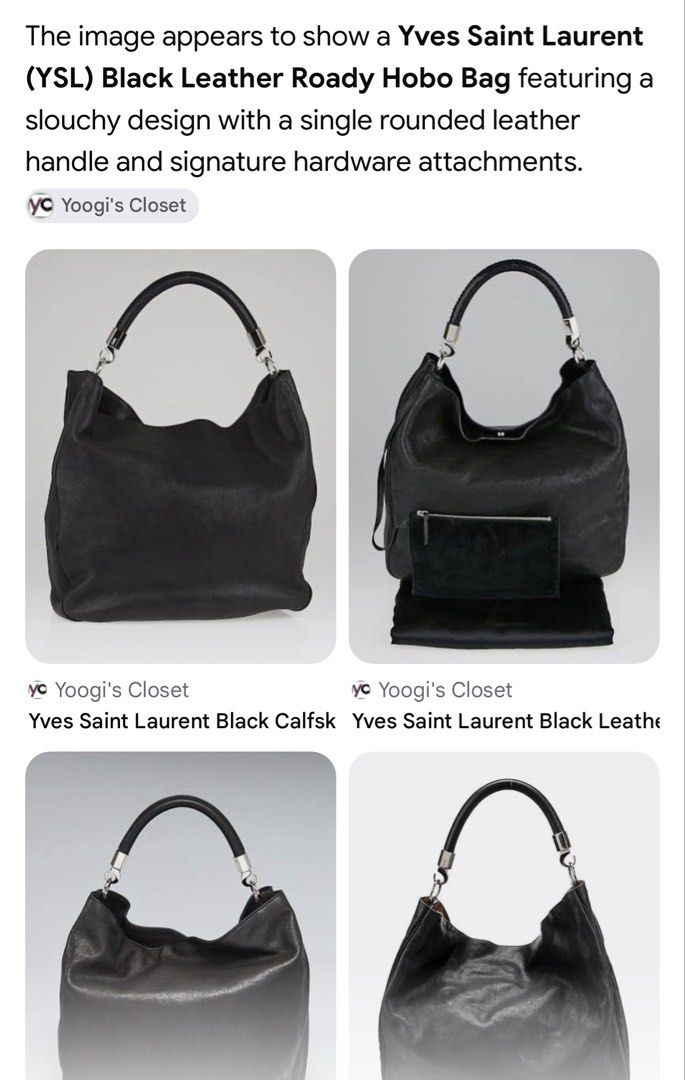 Orig YSL Roady hobo bag (Category: Shoulder Bags) located in Cagayan de Oro. Submitted by negosyantesibengineer (Listing ID 1470977065, Image 3). Description: .