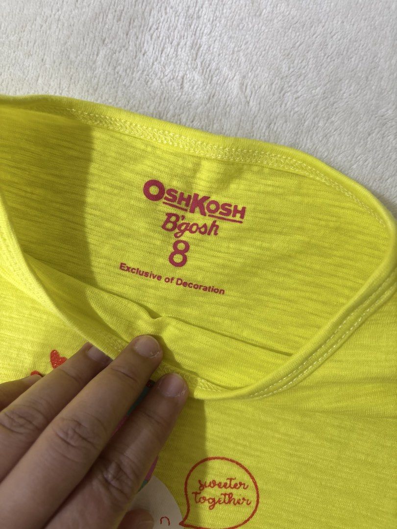 OSh Kosh shirt for kids (Category: Babies & Kids Fashion) located in Angeles City. Submitted by my_little_one_ph (Listing ID 1471065623, Image 3). Description: OshKosh B’gosh Original Washed but never worn Size 8 on tag, runs small.