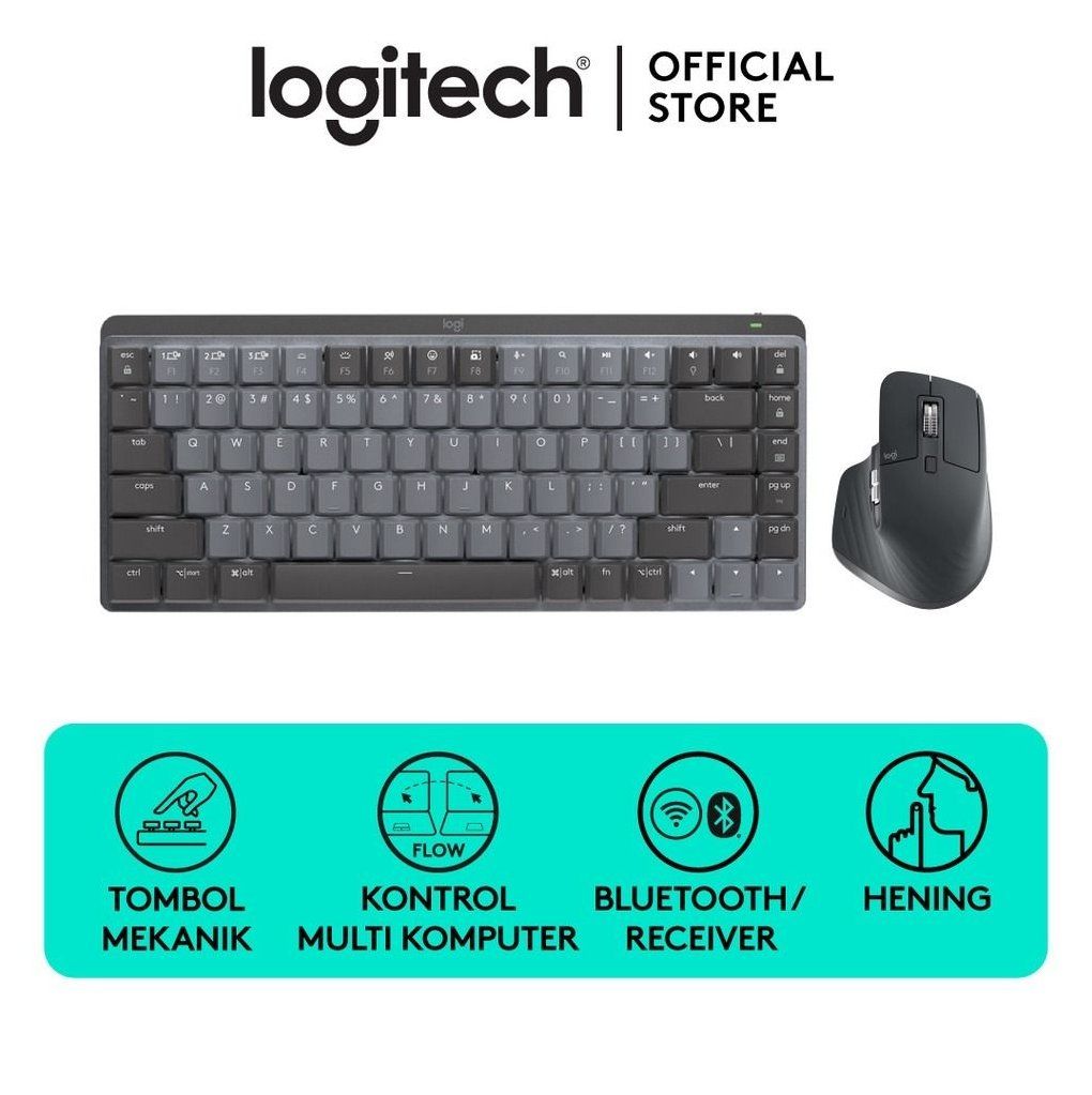 PAKET: Logitech Mechanical Mini Tactile Keyboard Wireless Bluetooth ...