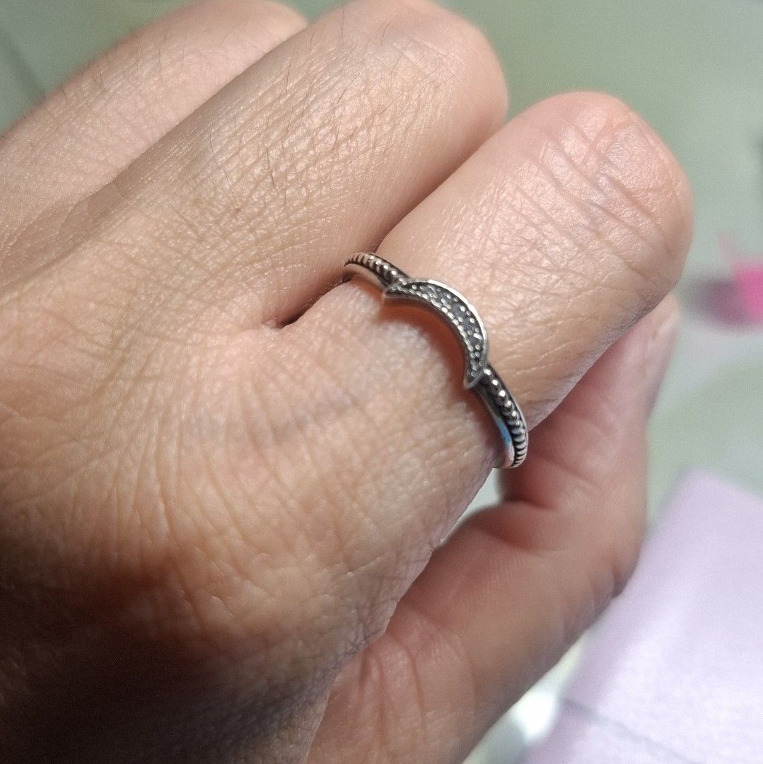 Pandora Crescent Moon Beaded Ring (Category: Rings) located in Iloilo. Submitted by mgu.shoppe_ph (Listing ID 1471069880, Image 3). Description: Preloved EUC Size 52 or US6 Comes with pouch & pop up box.