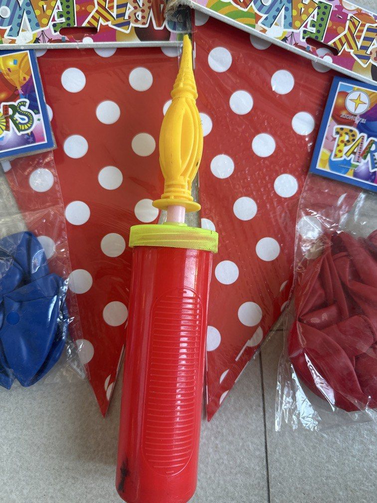 Party Set: Balloons, Pump, Banner (Category: Occasions & Party Supplies) located in Manila. Submitted by xenasales (Listing ID 1471014624, Image 3). Description: Balloon Pump Banner.