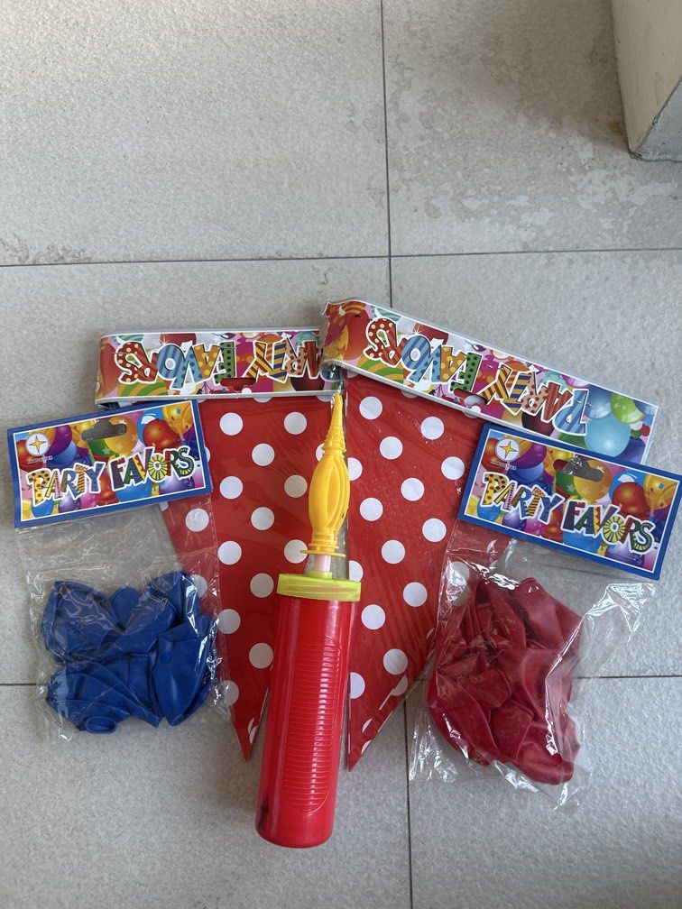 Party Set: Balloons, Pump, Banner (Category: Occasions & Party Supplies) located in Manila. Submitted by xenasales (Listing ID 1471014624, Image 1). Description: Balloon Pump Banner.