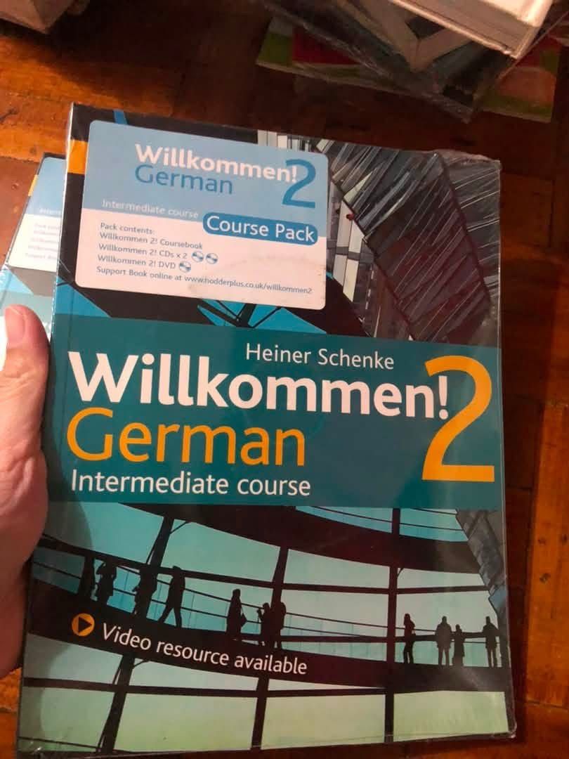 [PB] Willkommen! 2 German Intermediate Course learning materials by Heiner Schenke and Paul Coggle (Category: Storybooks) located in San Juan City. Submitted by ttanmien (Listing ID 1471054371, Image 2). Description: ⚜️✨⚜️✨⚜️✨⚜️✨⚜️✨⚜️ 💁🏻‍♀️SELLING PRICE: ₱200 each 💁🏻‍♀️Book Genre: NonFiction, Educational, Foreign Language Instruction (German language learning textbook) 💁🏻‍♀️Book insight: Key Details • Level: A2 to B1 intermediate German • C