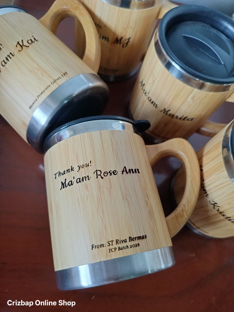 Personalized Laser Engraved Mug (Category: Coffee & Tea Tableware) located in Naga. Submitted by crizbap.chona10 (Listing ID 1471056464, Image 2). Description: Personalized Laser Engraved ✅mug it can be used as coffee mug or juices.. ✅hot and cold ✅with engraved ✅box, packaging.