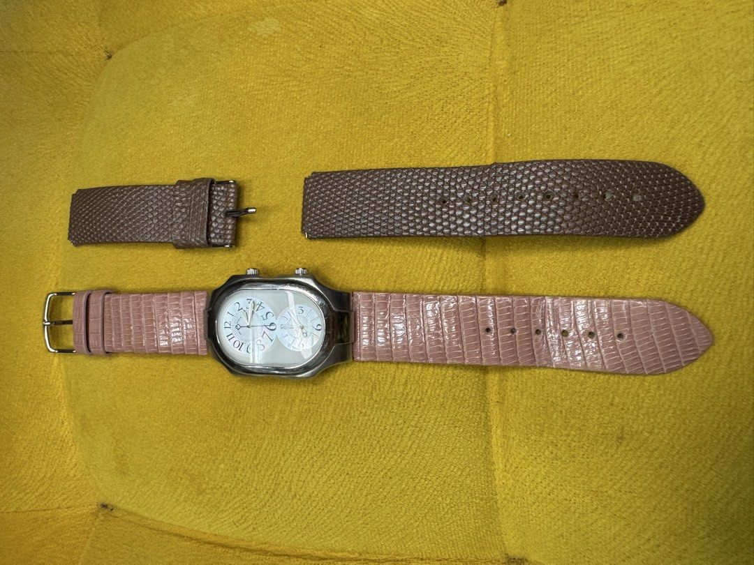Authentic Philip Stein Signature Watch (Category: Luxury Watches) located in Manila. Submitted by rnc.shop (Listing ID 1471006539, Image 3). Description: Authentic Philip Stein Signature Watch Mother Pearl Dual-time Quartz, Stainless Steel Includes: 2 genuine leather straps Pristine condition Manila pickup location Features: Dual Crown Controls 3 ATM Water Resistance Natural Frequency Technology .