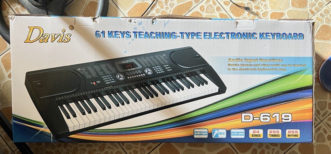 Piano Davis 61 keys unused (Category: Musical Instruments) located in Manila. Submitted by rie.irebaria (Listing ID 1470936632, Image 3). Description: 3500 srp. Di nagagamit binigay lang sakin. Pwede lalamove or meet up CK Mall brookside cainta..