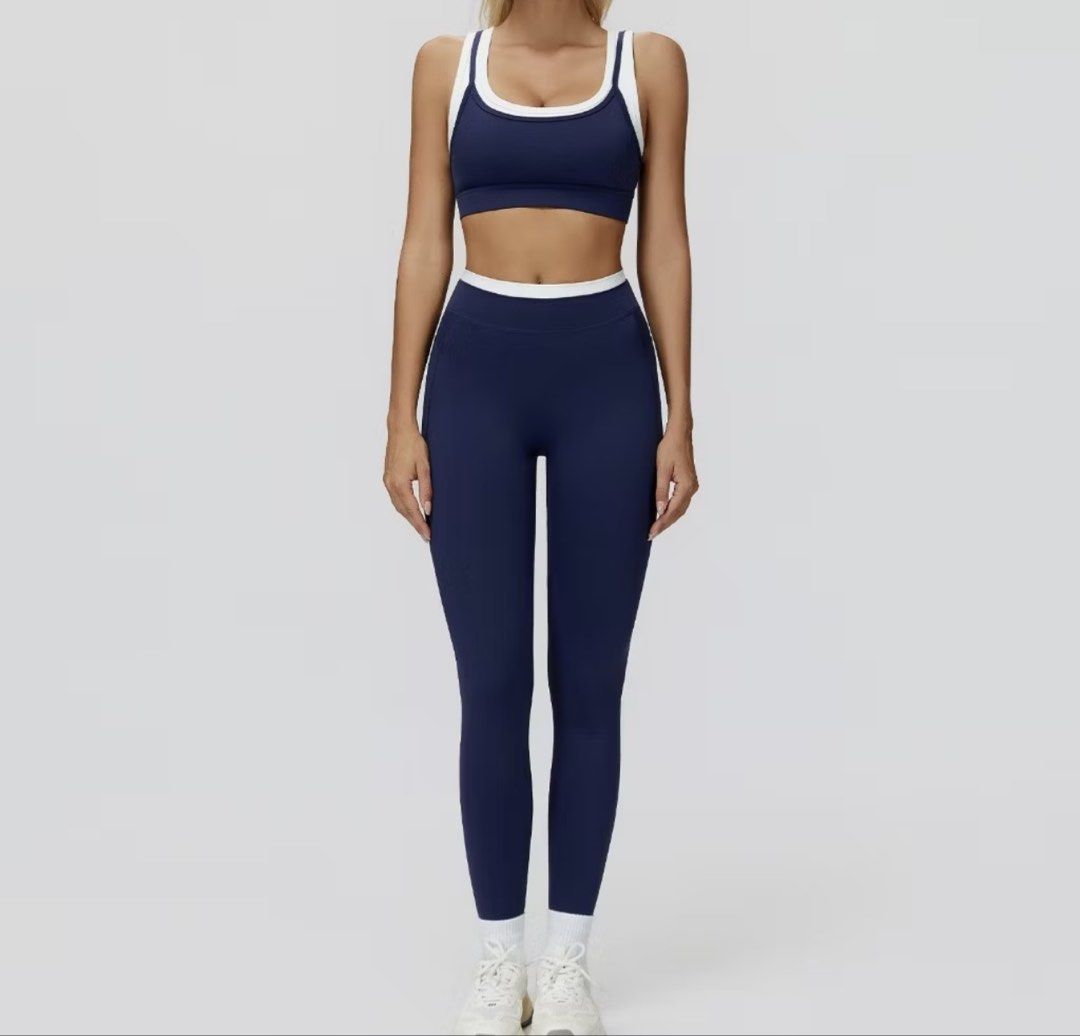 Pilates/ Yoga Set in Navy Blue (Category: Activewear) located in Davao. Submitted by quickootd (Listing ID 1471001421, Image 2). Description: Can fit Xs-Slim med super pretty ww photo last pic.