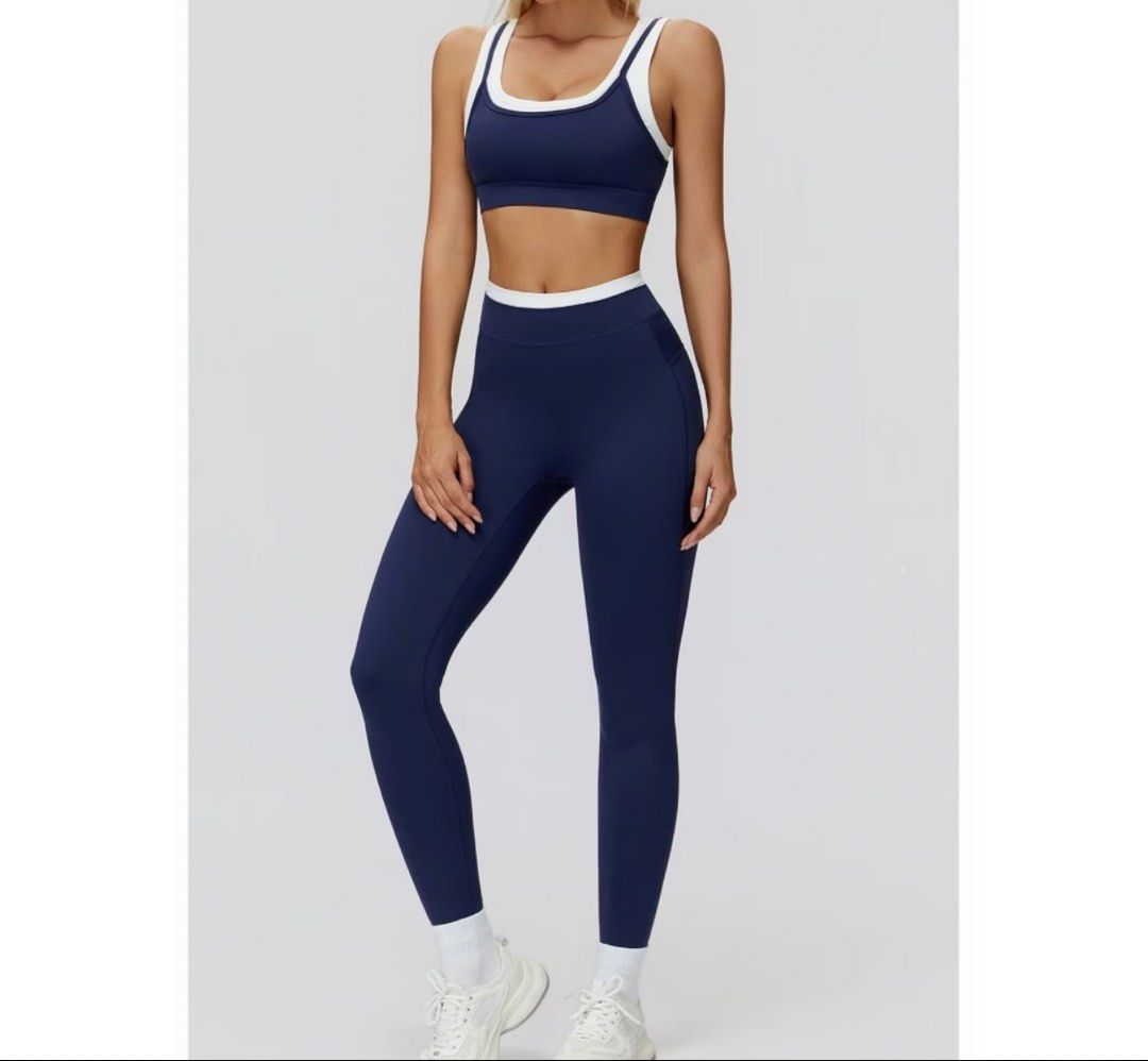 Pilates/ Yoga Set in Navy Blue (Category: Activewear) located in Davao. Submitted by quickootd (Listing ID 1471001421, Image 1). Description: Can fit Xs-Slim med super pretty ww photo last pic.