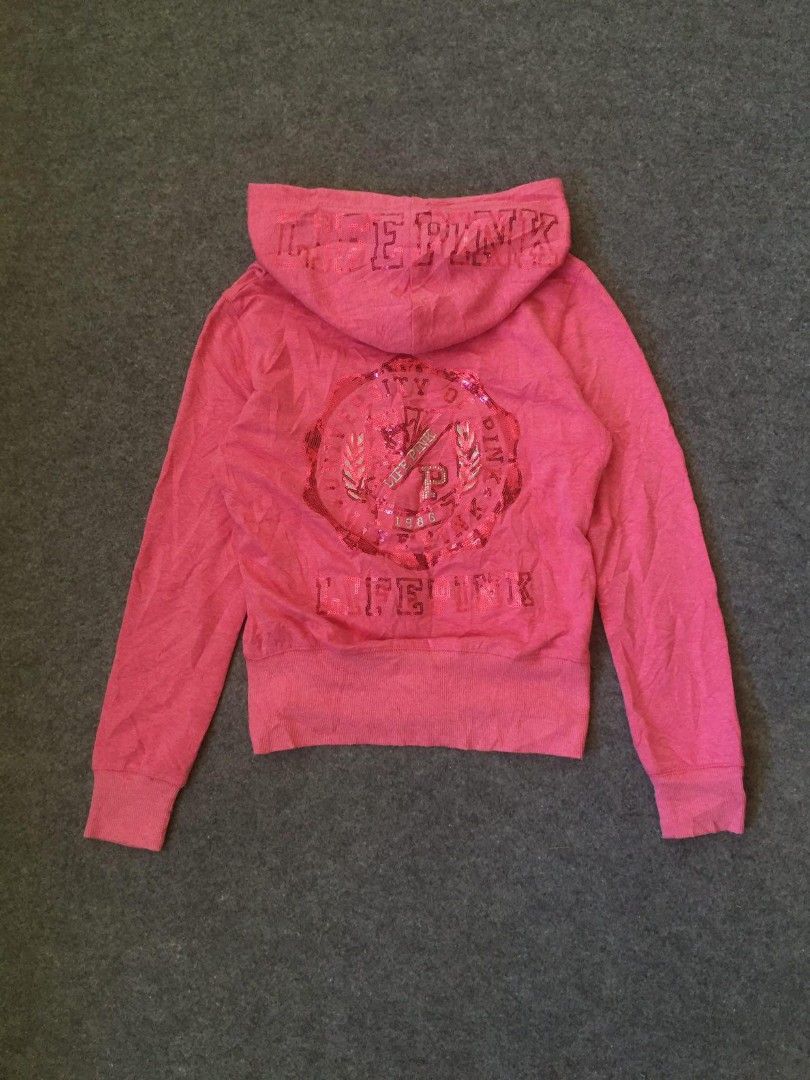 PINK HOODIE JACKET (Category: Coats, Jackets and Outerwear) located in General Santos City (Dadiangas). Submitted by thrift_n_south (Listing ID 1471086354, Image 2). Description: Excellent Condition 9.5/10 Color Rate Dimes: 16.5x21-22 Flawless | Needs Wash .