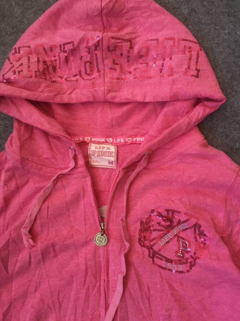 PINK HOODIE JACKET (Category: Coats, Jackets and Outerwear) located in General Santos City (Dadiangas). Submitted by thrift_n_south (Listing ID 1471086354, Image 3). Description: Excellent Condition 9.5/10 Color Rate Dimes: 16.5x21-22 Flawless | Needs Wash .