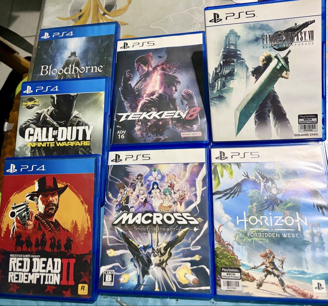 PlayStation 5 Console, VR Headset, Controllers, and Games Bundle (Category: PlayStation) located in Calamba. Submitted by royalcrystal_7f5dfe (Listing ID 1471001439, Image 1). Description: - Complete PlayStation bundle: PS5 console Forbidden West Bundle, PS VR2 headset, VR controllers, and standard wireless controller - Includes 7 physical games: Final Fantasy VII Remake Intergrade, Horizon Forbidden West, Tekken 8, Bloodborne, Red Dead Redemptio