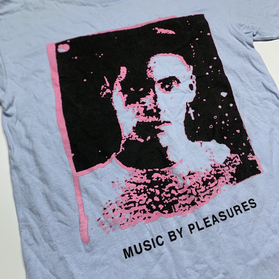 PLEASURES - Music T-Shirt (Category: Tshirts & Polo Shirts ) located in Manila. Submitted by shottas_21 (Listing ID 1471033093, Image 3). Description: PLEASURES - Music T-Shirt SIZE - Small CONDITION - 9/10 Made in Mexico CHEST - 17.5” LENGTH - 27”.