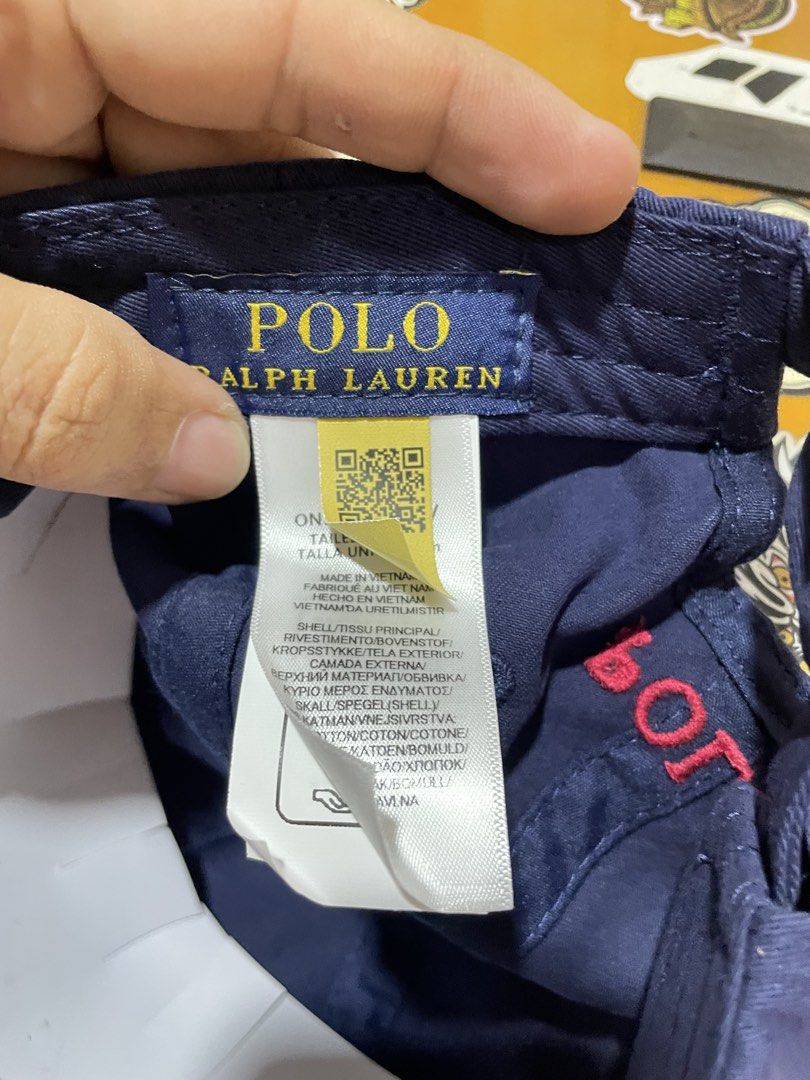 Polo Ralph Lauren Blue Cap (Category: Caps & Hats) located in Manila. Submitted by clementdav22513 (Listing ID 1471025318, Image 3). Description: - Brand: Polo Ralph Lauren - Color: Classic navy blue - Material: 100% cotton - Details: Red embroidered pony logo on front, POLO lettering above back strap - Hardware: Metal buckle with branding - Size: One size fits all (adjustable) - Origin: Made in Vietnam.