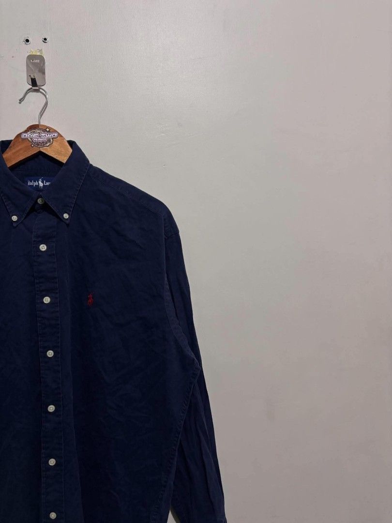 Polo Ralph Lauren Button Down Polo Longsleeves (Category: Formal Shirts) located in Bauan. Submitted by onetwothrift2 (Listing ID 1471082331, Image 2). Description: Polo Ralph Lauren Button Down Polo Longsleeves Size: XL fittings Dimes: L32 W26 Color rate: 9.5/10 Excellent condition No issue.