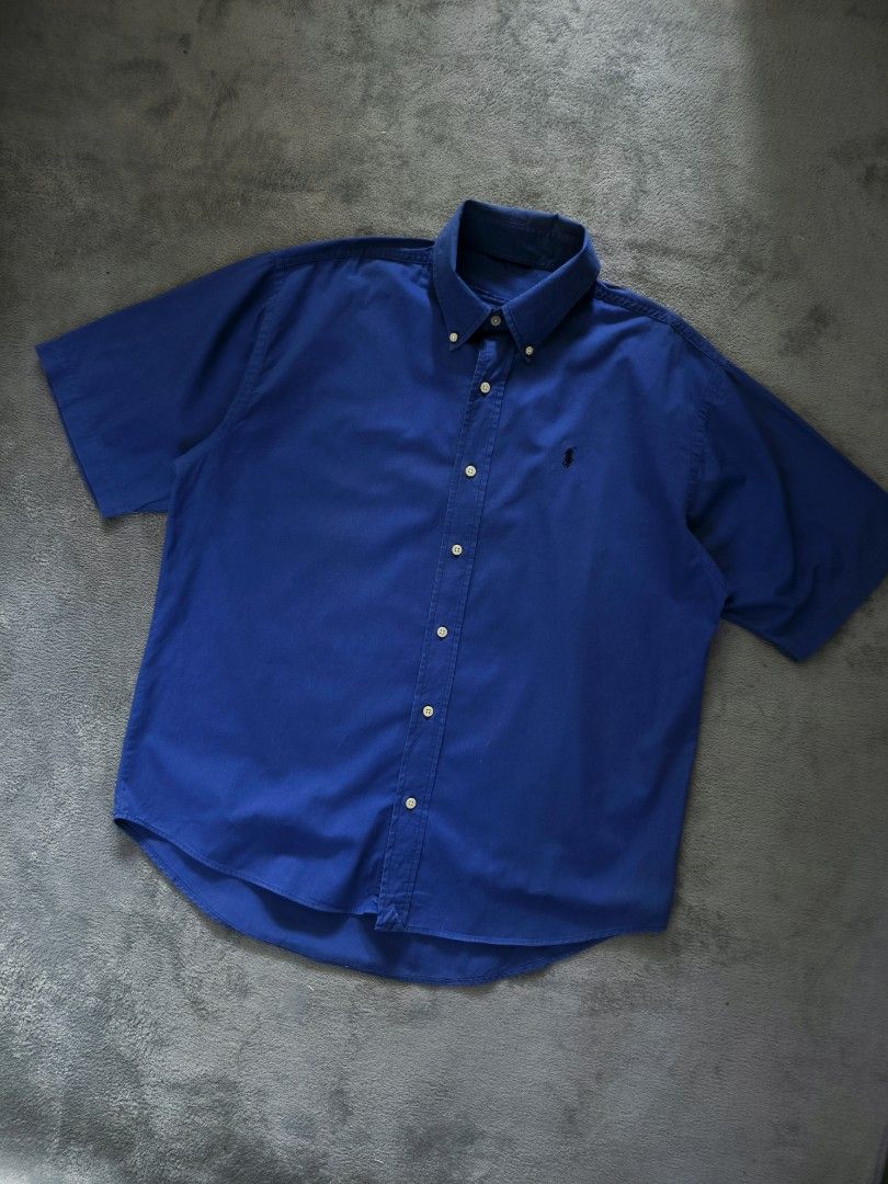 Polo Ralph Lauren Short Sleeve Button-Down (Category: Tshirts & Polo Shirts ) located in Ozamiz City. Submitted by thriftedzyll (Listing ID 1471073768, Image 2). Description: "Details" ‎Color rate: 8/10 ‎Condition: 9/10 ‎Issues: fade & cut tags ‎ ‎"Measurements (inches)" ‎Length: 29 ‎Width: 24 ‎ ‎"Size" ‎None on tag - fit to XL.