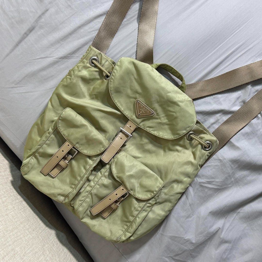 Prada nylon backpack in sage green (Category: Backpacks) located in Madrid. Submitted by jhunaceee (Listing ID 1470937817, Image 1). Description: 💯Authentic No issue Bag only.