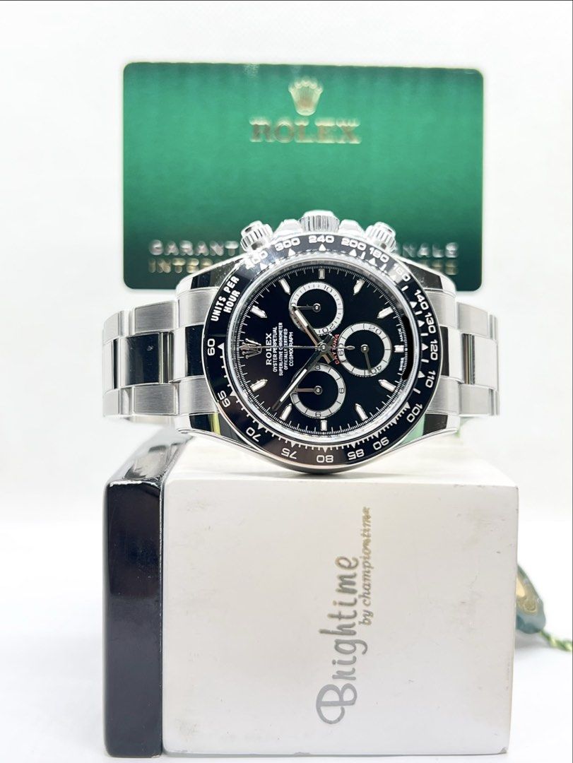 Pre Owned Rolex Oyster Daytona 126500LN “Godzilla” Black Dial Automatic Steel Casing Bracelet ( May 26 ) (Category: Watches) located in Singapore. Submitted by brightime (Listing ID 1471043543, Image 2). Description: Pre Owned Rolex Oyster Daytona 126500LN “Godzilla” Black Dial Automatic Steel Casing Bracelet ( May 26 ) ** Pre-Owned ** ** Unpolished Set, Very Mint Condition With Protective Film ** Model : 126500LN Also known as : Oyster Daytona C