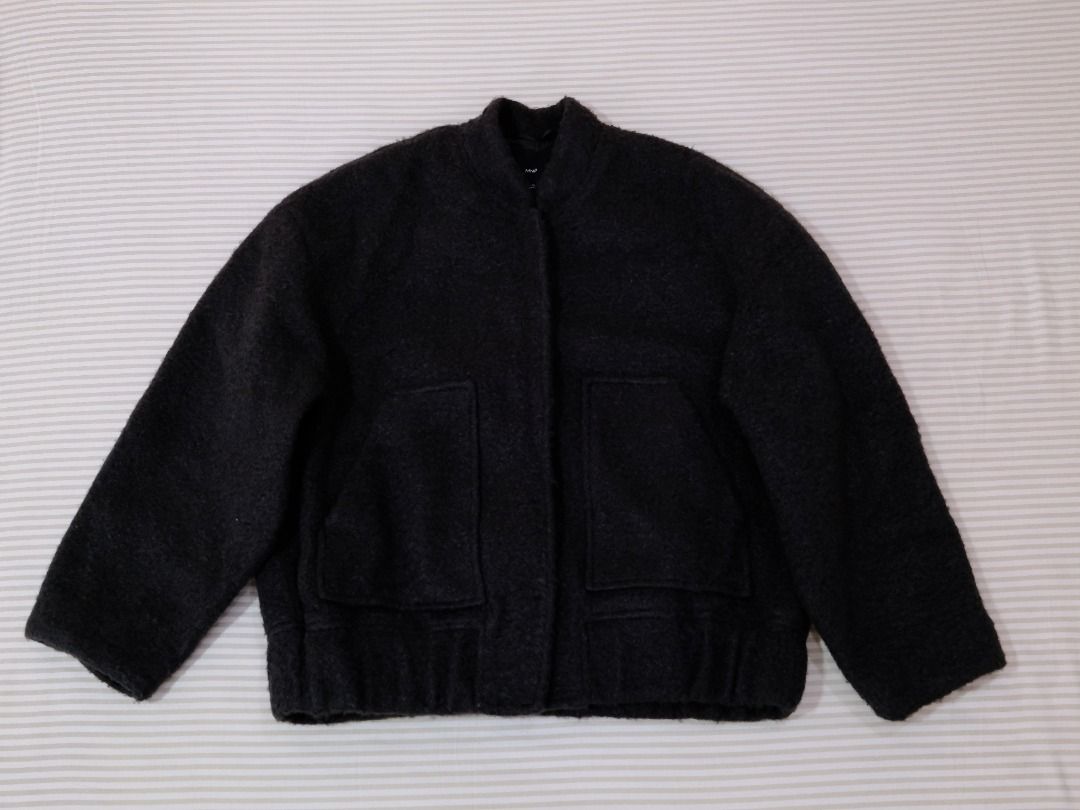 Pre-Loved Clothes | MNG Black Wool Jacket (Category: Coats, Jackets and Outerwear) located in Obando. Submitted by chokbotsss (Listing ID 1471009951, Image 2). Description: Pre-Loved Clothes - Price: 1000 - Brand: Mango - Color: Black - Size: S - Issue: None Notes: Unisex, perfect for winter travel Payment: Gcash/Bank Transfer Delivery: Lalamove/LBC Location: Maysilo, Malabon City.
