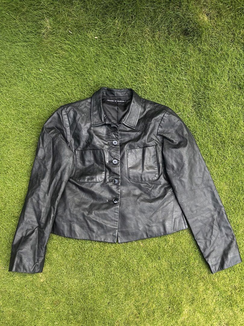 PRIMAVERA LE COLLECTION TOKYO COWHIDE leather jacket (Category: Coats, Jackets and Outerwear) located in Tacurong. Submitted by locationtacurongcitymindanao (Listing ID 1471047590, Image 2). Description: Made with 100% COWHIDE Needs cleaning Length-19 Width- 18 Sleeves-22 .