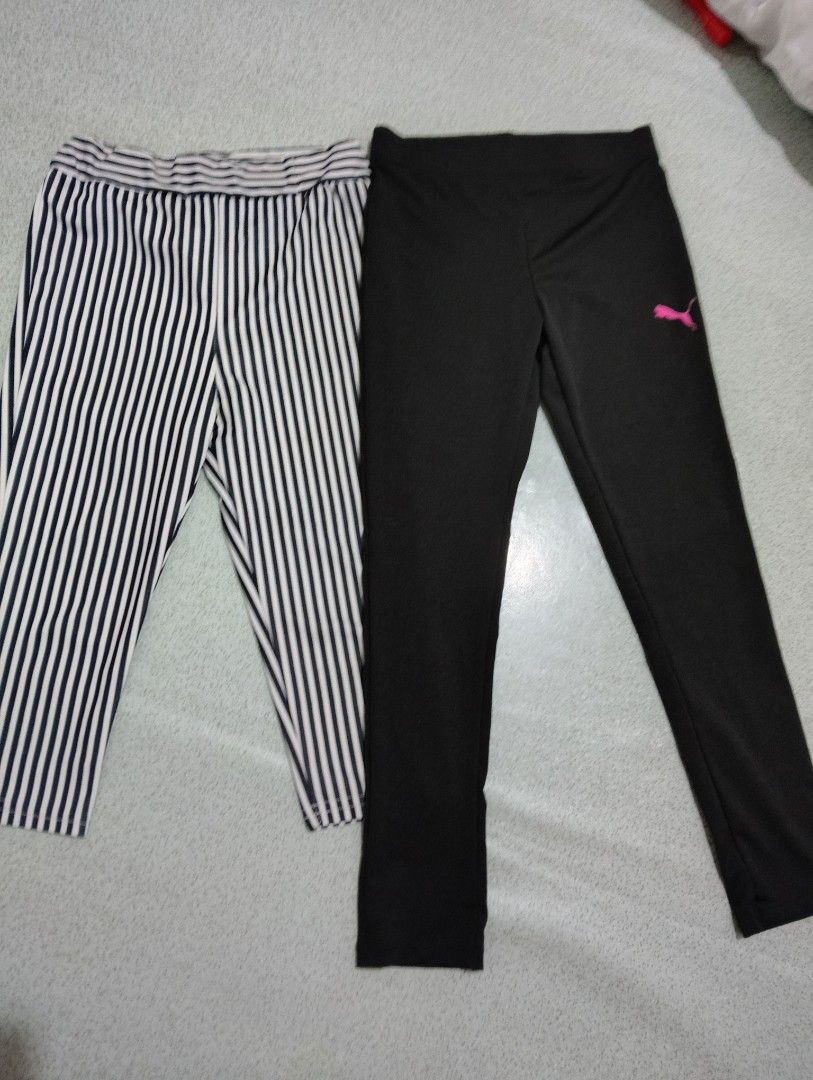 Puma Black Leggings and Striped Leggings Bundle (Category: Babies & Kids Fashion) located in General Santos City (Dadiangas). Submitted by rjb21 (Listing ID 1471005821, Image 1). Description: - Bundle includes 2 pairs of versatile leggings - Pair 1: Solid black with a bright pink Puma logo near the waistband - Pair 2: Classic black and white horizontal stripes with a matching waistband - Soft and stretchy fabric - Perfect for daily wear, lounging