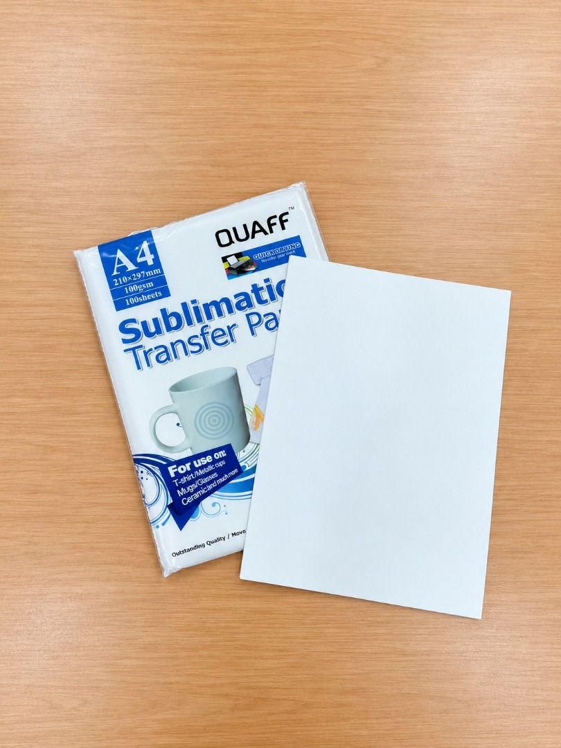 Quaff Sublimation Transfer Paper - A4 (100gsm) 100 sheets (Category: Art & Prints) located in Quezon City. Submitted by copieronlineinc (Listing ID 1471022901, Image 3). Description: 🖨️ QUAFF SUBLIMATION TRANSFER PAPER – A4 / 100 GSM Helps transfer printed designs onto suitable materials using heat and pressure. Ideal for creating customized shirts, mugs, and other sublimation-ready products! 🎨 📌 PRODUCT DETAILS 🔧 A4 size (210 × 297 mm) • 100