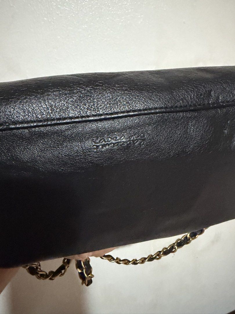 Rabeanco leather pouch/ shoulder bag (Category: Shoulder Bags) located in San Pablo. Submitted by prelovedbymistyblue (Listing ID 1470989657, Image 3). Description: Genuine leather Rabeanco pouch/shoulder bag. With removable chain strap. Only flaw is the dents on the leather. Many compartments. Still very nice. Measures 10 x 5.5 inches. Selling low for 1100 for geneuine leather Rabeanco. .