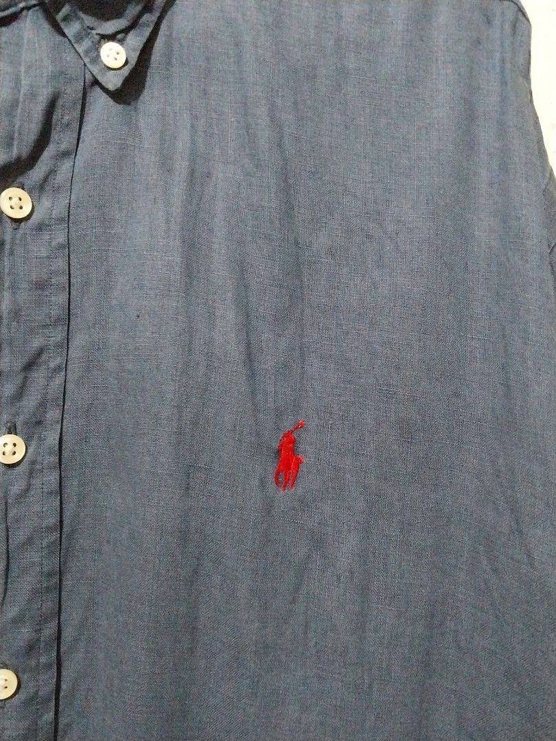 Ralph Lauren Blake 100% Linen Long Sleeve (Category: Formal Shirts) located in Manila. Submitted by PrinceDani.Clothing (Listing ID 1471092781, Image 3). Description: Ralph Lauren navy blue blake 100% linen long-sleeves large on tag 3x fit 29in width 32-35in length excellent condition .