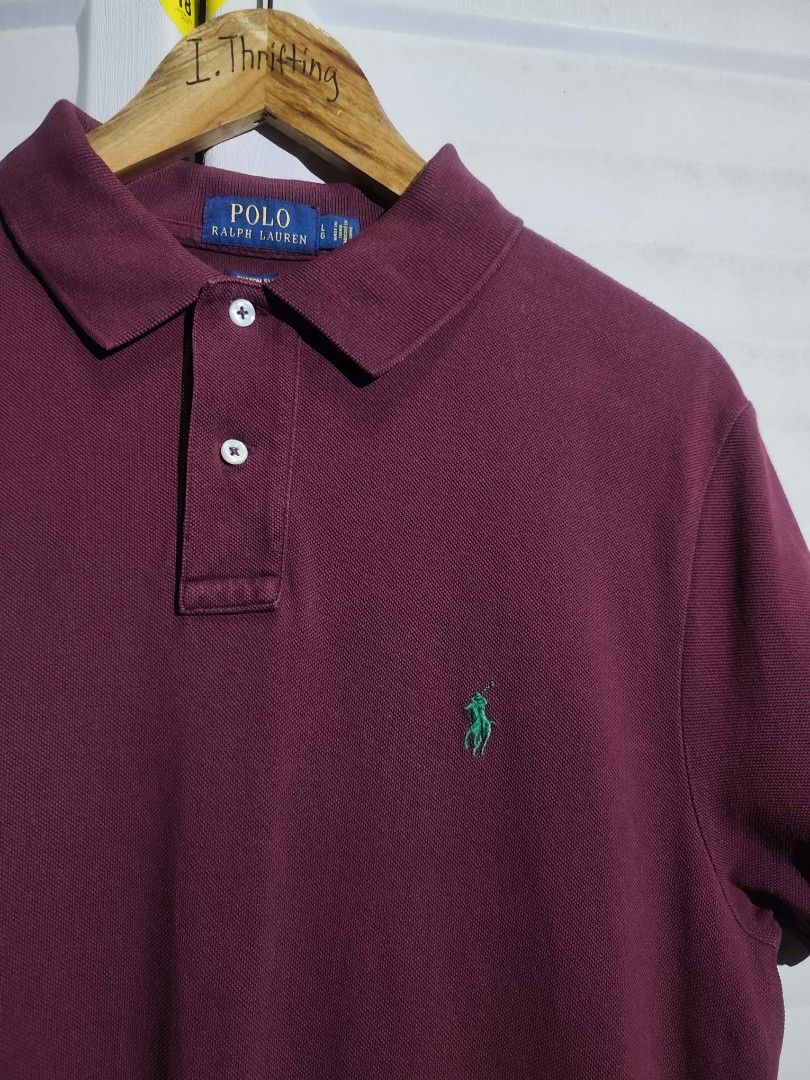 Ralph Lauren Custom Slim Fit Maroon (Category: Formal Shirts) located in Bacolod City. Submitted by i.thrifting (Listing ID 1471050418, Image 2). Description: Ralph Lauren Custom Slim Fit Maroon 21x29(Front) 30 (Back) Authentic No issue Excellent Condition Color rate 9.9/10.