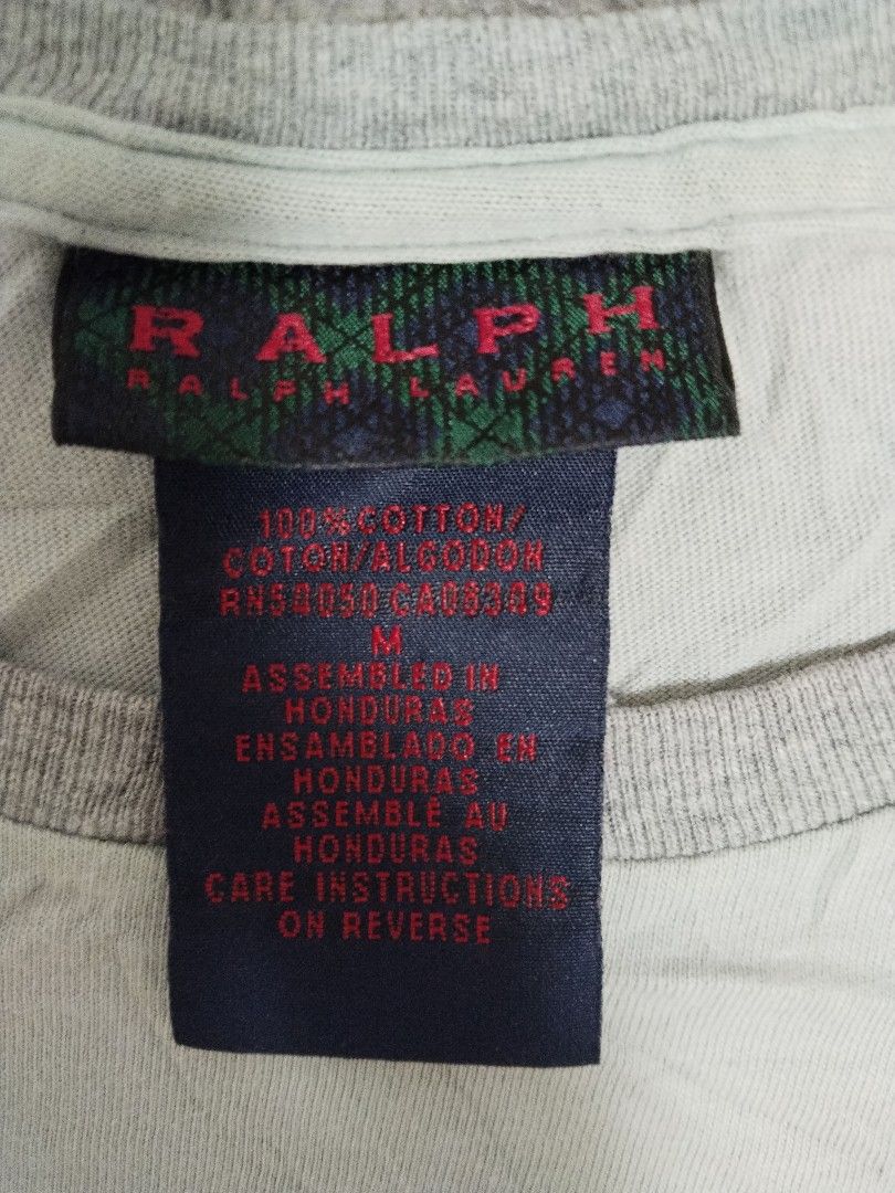Ralph Lauren Ringer Tee — Size M (Category: Tshirts & Polo Shirts ) located in Mabalacat. Submitted by al_amin_thrift (Listing ID 1471062858, Image 2). Description: Ralph Lauren Ringer Tee — Size M 21*19 ✔️ Authentic Ralph Lauren — established 1967 ✔️ Light pale green body with heather grey ringer neckline ✔️ Classic "RALPH" chest print ✔️ 100% cotton — soft & lightweight ✔️ Size: Medium ✔️ Measurements: (please share length & width and I'll add 
