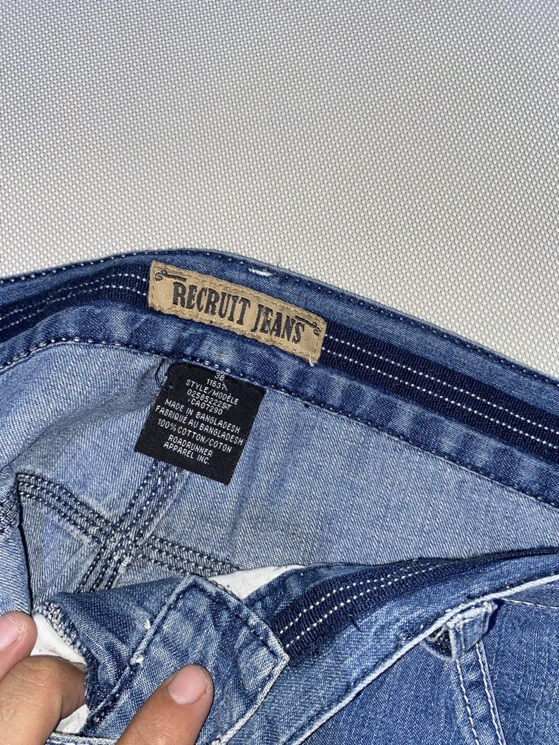 Recruit Jeans Denim Shorts Size 38 (Category: Shorts) located in Tagum. Submitted by waaap420 (Listing ID 1470962716, Image 3). Description: - Brand/Style: Recruit Jeans denim shorts - Color/Wash: Blue wash with contrast white stitching - Size: 38 waist - Material: 100% heavy cotton (Made in Bangladesh) - Features: Utility pockets on the sides and classic back pockets - Closure: Sturdy button and zipper fly.